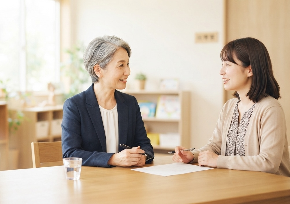 採用担当者と応募者の面談